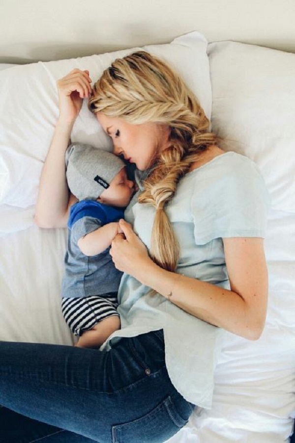 mommy and baby sleeping