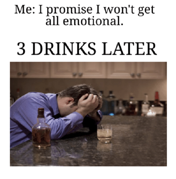 3 drinks later meme