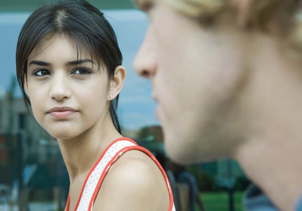 Girl staring bakc