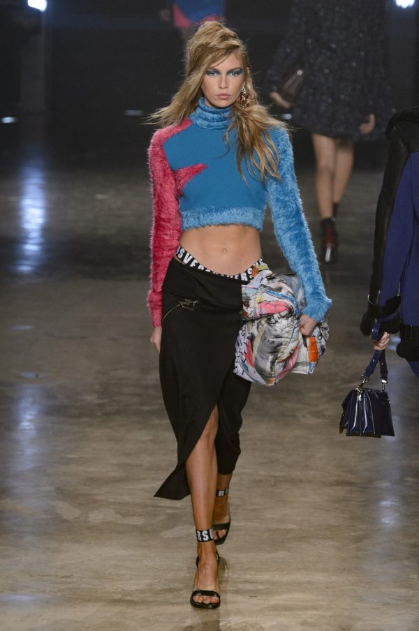 Stella Maxwell on the runway at London fashion week.