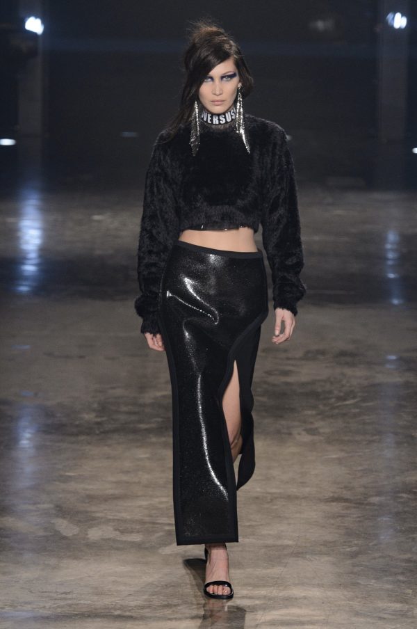 Bella Hadid on the runway at London fashion week.