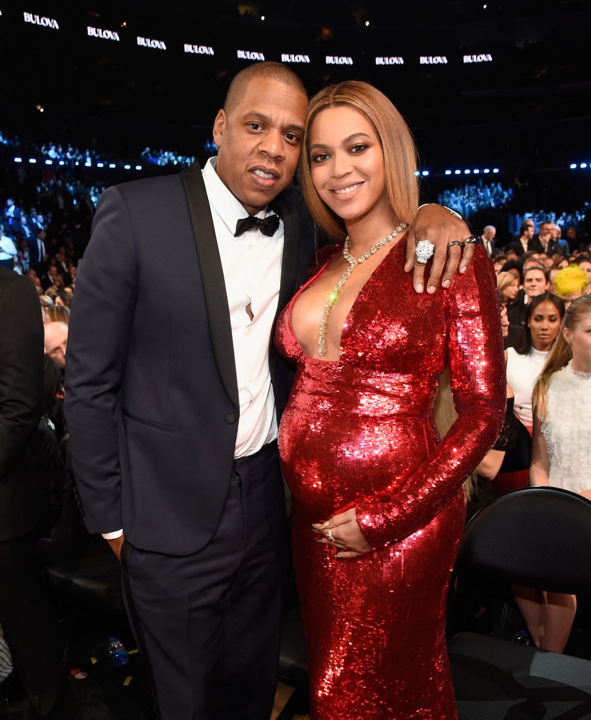 Beyonce and Jay Z at The 2017 Grammys.