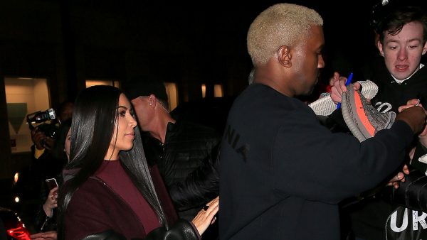 Kim Kardashian and Kanye West arrive at the Yeezy after party. Credits: Pierre Suu.
