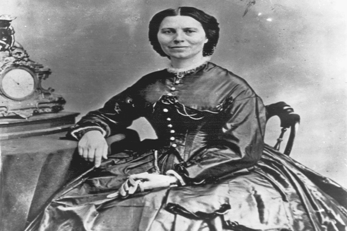 Clara Barton, the woman who established the American Red Cross. Credits: Mathew B. Brady, 1866.