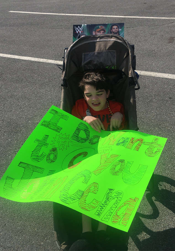 Boy W/Cerebral Palsy And Cena