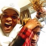 Will Smith showing off the newly chopped dreadlocks
