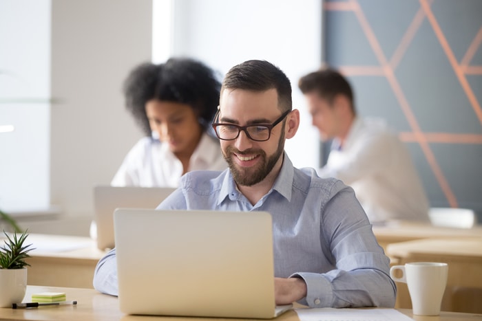 Employee Working On Computer
