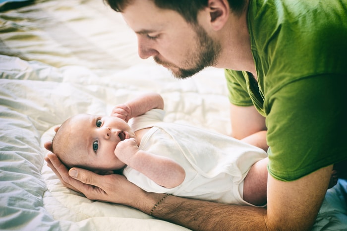Father and Son in Bed