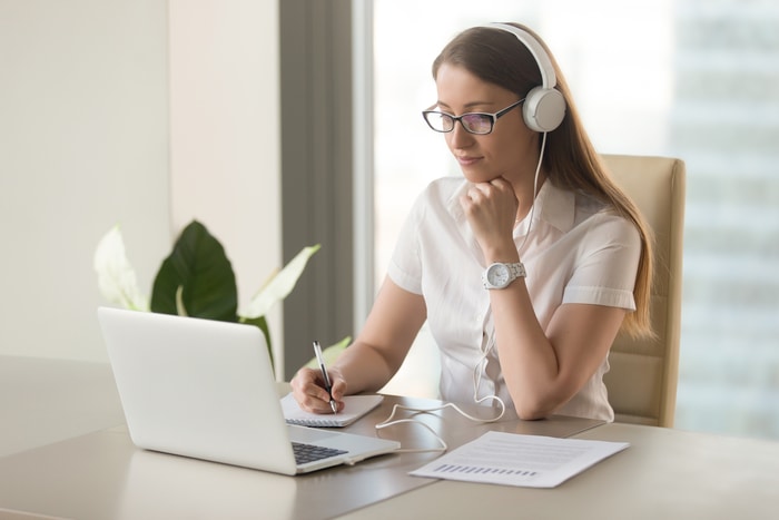 Woman Taking Online Course