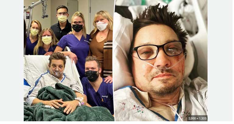 Crushed By Snowplow on New Year Day, Jeremy Renner Thanks Fans from ICU Bed