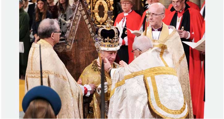 Archbishop of Canterbury Crowns King Charles III in Westminster Abbey